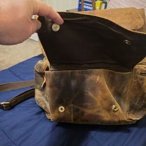 Vintage Leather Men's Bag 13"X14. 5"X 5"